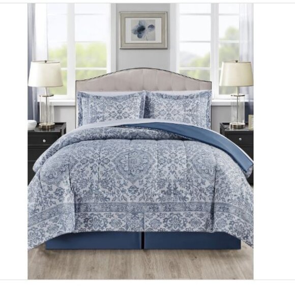 Sunham Estella 8-Pc. Comforter Sets, Exclusively at Macy's - Blue - Picture 1 of 1